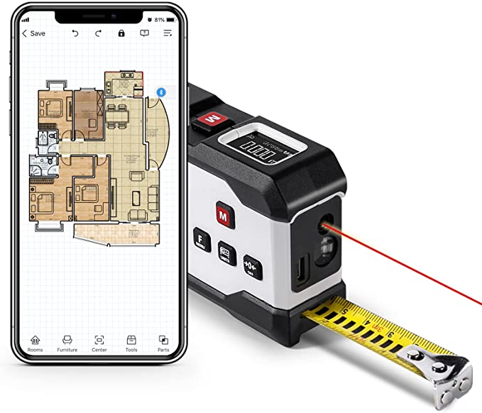 Laser measure tool for measuring house
