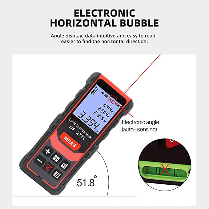 Laser Distance Tape Meters with Phone App Power Output